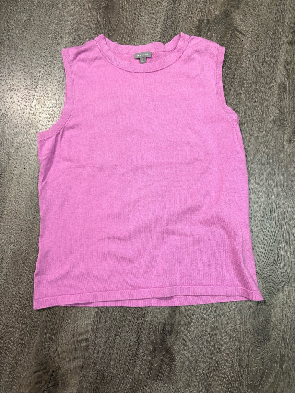 Ann Taylor Pink Silk Blend Sweater Tank Top Women Medium Sleeveless Career Chic